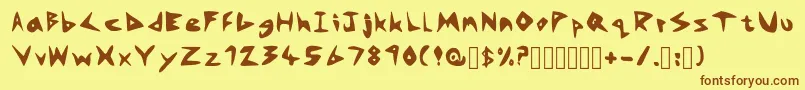 RokAZine Regular Font – Brown Fonts on Yellow Background