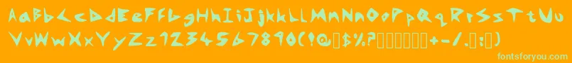 RokAZine Regular Font – Green Fonts on Orange Background