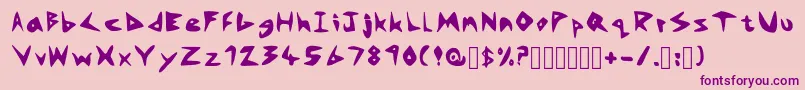 RokAZine Regular Font – Purple Fonts on Pink Background