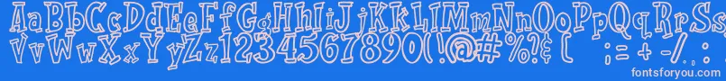 Rolade outline Font – Pink Fonts on Blue Background