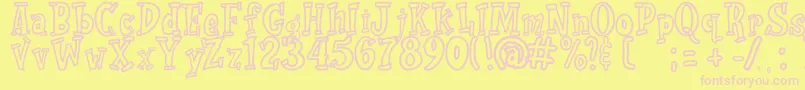 Rolade outline Font – Pink Fonts on Yellow Background