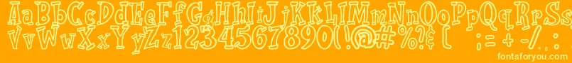 Rolade outline Font – Yellow Fonts on Orange Background