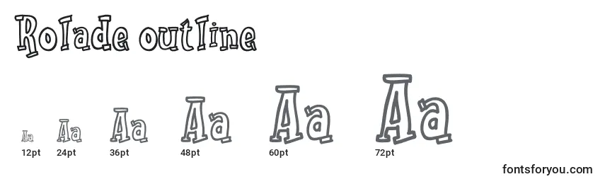 Rolade outline Font Sizes