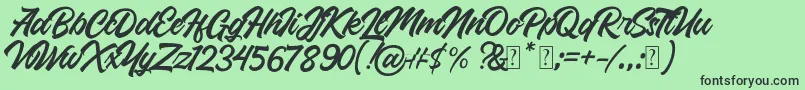 Czcionka Roland – czarne czcionki na zielonym tle