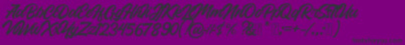 Fonte Roland – fontes pretas em um fundo violeta