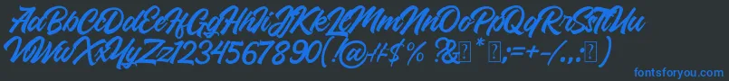 Więcej informacji o czcionce Roland Czcionka Roland – niebieskie czcionki na czarnym tle