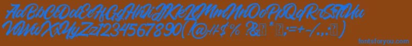 Roland-fontti – siniset fontit ruskealla taustalla