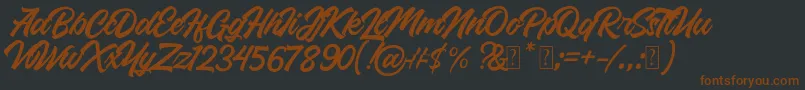 Roland-Schriftart – Braune Schriften auf schwarzem Hintergrund