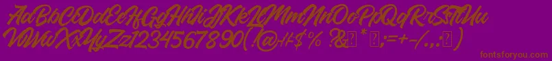 Roland-Schriftart – Braune Schriften auf violettem Hintergrund
