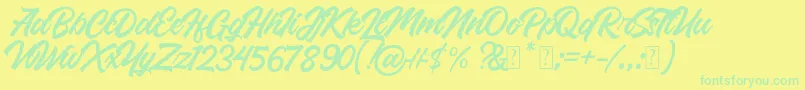 Czcionka Roland – zielone czcionki na żółtym tle