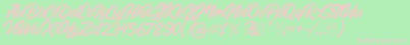 Roland Font – Pink Fonts on Green Background