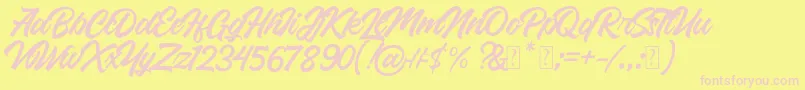Шрифт Roland – розовые шрифты на жёлтом фоне