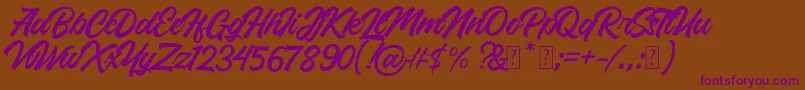 Roland Font – Purple Fonts on Brown Background