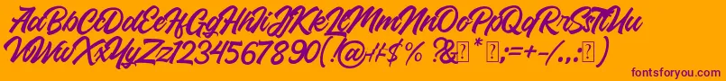 Roland Font – Purple Fonts on Orange Background