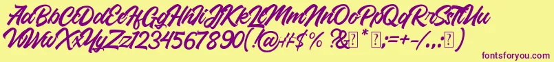 Roland Font – Purple Fonts on Yellow Background