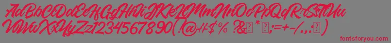 Fonte Roland – fontes vermelhas em um fundo cinza