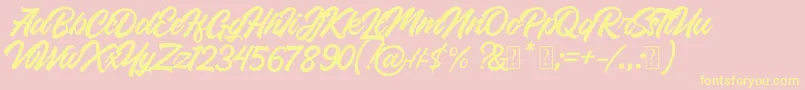 Roland-fontti – keltaiset fontit vaaleanpunaisella taustalla