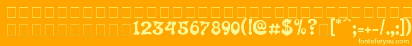 Czcionka Roland – żółte czcionki na pomarańczowym tle