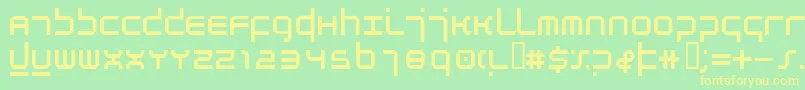 フォントAtmosphereRegular – 黄色の文字が緑の背景にあります