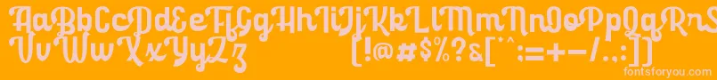 RolandaDemo-Schriftart – Rosa Schriften auf orangefarbenem Hintergrund