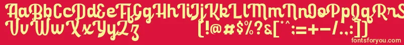 RolandaDemo Font – Yellow Fonts on Red Background