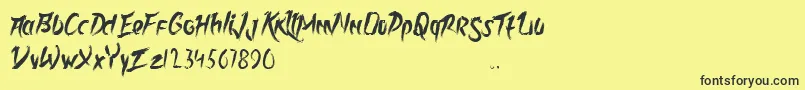 Rolingline Font – Black Fonts on Yellow Background