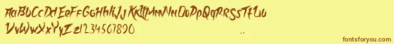 Rolingline Font – Brown Fonts on Yellow Background