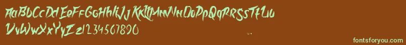 Rolingline Font – Green Fonts on Brown Background