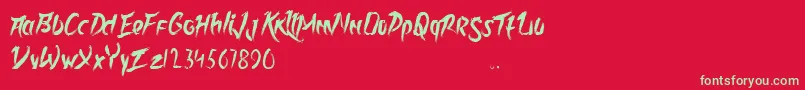 Rolingline Font – Green Fonts on Red Background