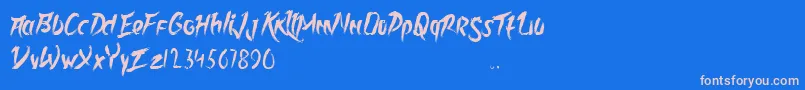 Rolingline Font – Pink Fonts on Blue Background
