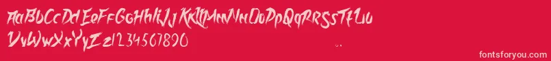 Saiba mais sobre a fonte Rolingline Fonte Rolingline – fontes rosa em um fundo vermelho