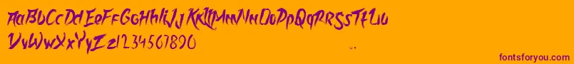 Rolingline Font – Purple Fonts on Orange Background