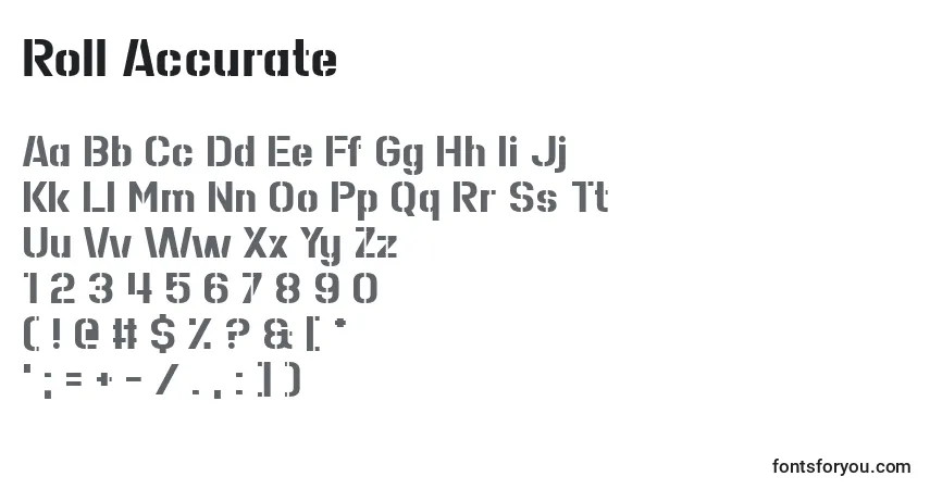A fonte Roll Accurate – alfabeto, números, caracteres especiais