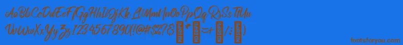 RolleteQaku Regular Font – Brown Fonts on Blue Background