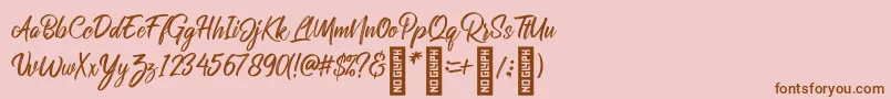 RolleteQaku Regular Font – Brown Fonts on Pink Background