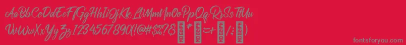RolleteQaku Regular-Schriftart – Graue Schriften auf rotem Hintergrund