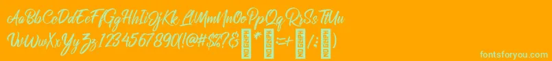 fuente RolleteQaku Regular – Fuentes Verdes Sobre Fondo Naranja