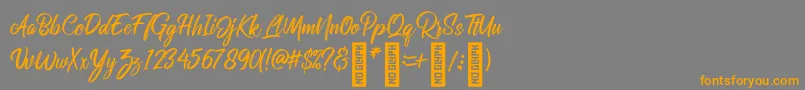 RolleteQaku Regular Font – Orange Fonts on Gray Background