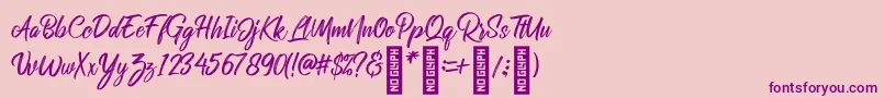 RolleteQaku Regular Font – Purple Fonts on Pink Background