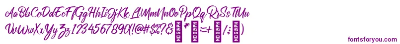 RolleteQaku Regular Font – Purple Fonts on White Background