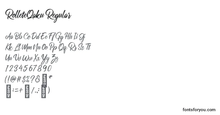 Schriftart RolleteQaku Regular (139045) – Alphabet, Zahlen, spezielle Symbole