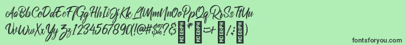 フォントRolleteQaku Regular – 緑の背景に黒い文字