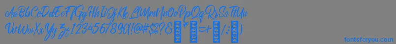 RolleteQaku Regular Font – Blue Fonts on Gray Background