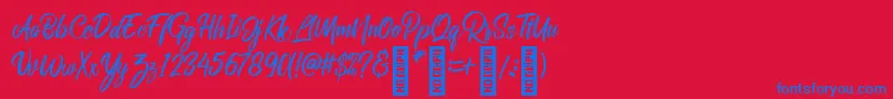 RolleteQaku Regular Font – Blue Fonts on Red Background
