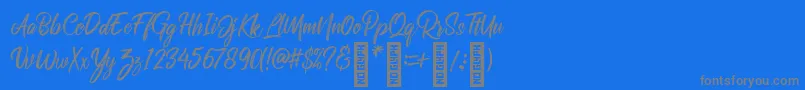 RolleteQaku Regular Font – Gray Fonts on Blue Background