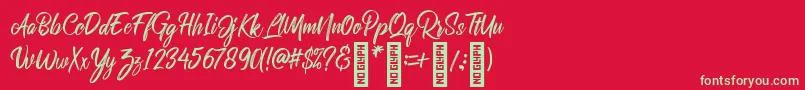 RolleteQaku Regular Font – Green Fonts on Red Background