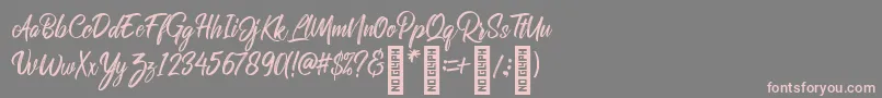 RolleteQaku Regular-Schriftart – Rosa Schriften auf grauem Hintergrund