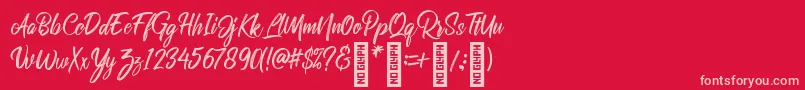 RolleteQaku Regular Font – Pink Fonts on Red Background