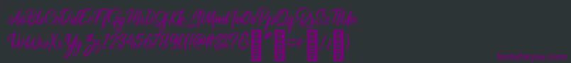 RolleteQaku Regular-Schriftart – Violette Schriften auf schwarzem Hintergrund