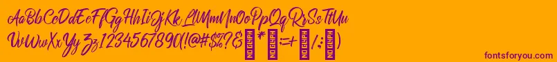 RolleteQaku Regular Font – Purple Fonts on Orange Background